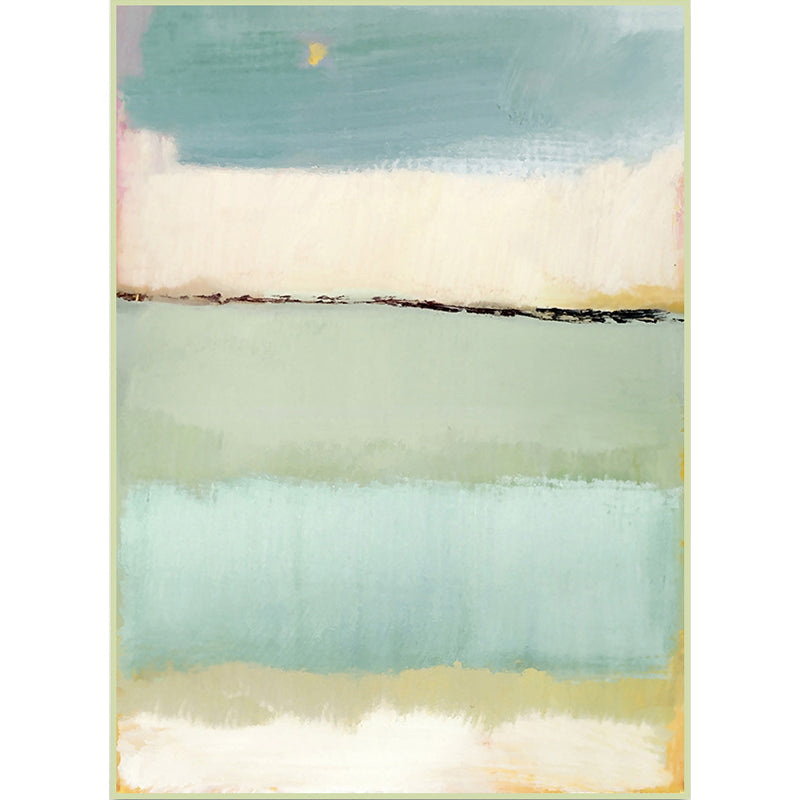 Teal Bedroom Carpet Modern Abstract Color Block Pattern Rug Polyester Washable Rug