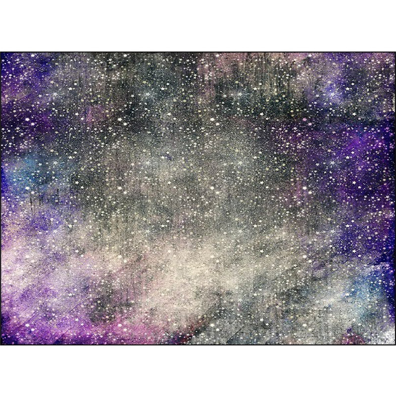 Modern rug for the living room in gray and purple with abstract galaxy star pattern rug polyester washable rug for the area