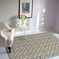Moroccan Circle Pattern Rug in Brown Polyester Floor Mat Anti-Slip Area Rug for Home Decor