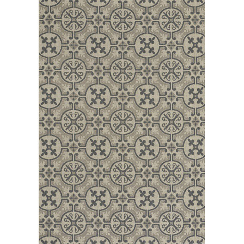 Moroccan Circle Pattern Rug in Brown Polyester Floor Mat Anti-Slip Area Rug for Home Decor