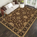Persian petal pattern rug in brown Moroccan rug polyester non-slip mat rug for bedroom