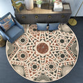 Vintage Southwest Geometric Rug Beige Tribal Rug Polyester Non-Slip Mat Rug for Living Room