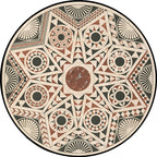 Vintage Southwest Geometric Rug Beige Tribal Rug Polyester Non-Slip Mat Rug for Living Room
