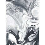 Modern Living Room Carpet in Black and White Abstract Oil Painting Pattern Carpet Polyester Washable Carpet