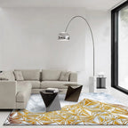 New Modern Carpet in Ivory Abstract Marble Triangle Print Area Rug Polyester Washable Rug for Home Decor