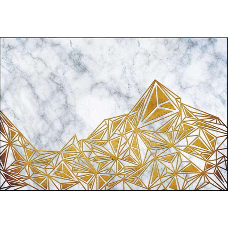 New Modern Carpet in Ivory Abstract Marble Triangle Print Area Rug Polyester Washable Rug for Home Decor
