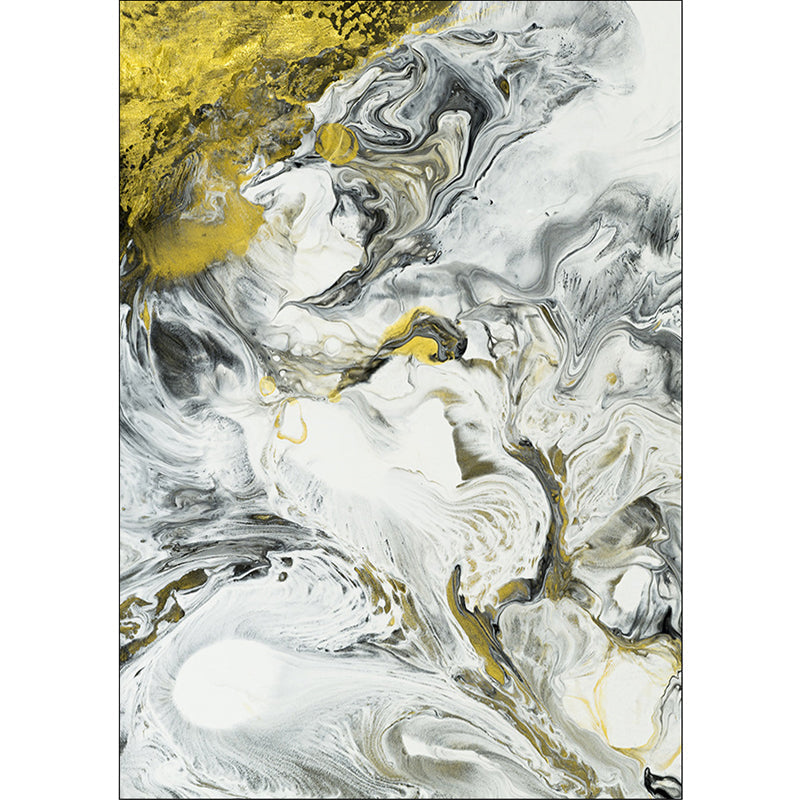 Contemporary modern rug in white abstract color print rug polyester washable rug for the bedroom