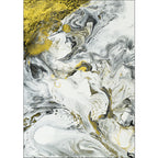 Contemporary modern rug in white abstract color print rug polyester washable rug for the bedroom