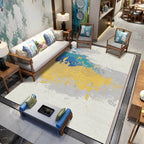 Contemporary modern rug in Ivory Abstract Splash Ink Print area rug polyester washable rug for home decoration
