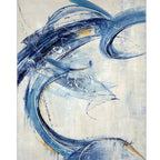Blue and White Modern Carpet Polyester Abstract Carpet Non-Slip Back Washable Carpet for the Living Room