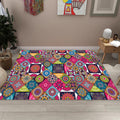 Multicolored Bedroom Rug Moroccan Diamond Flower Pattern Rug Polyester Non-Slip Back Rug
