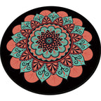 Pink and black southwestern rug Polyester Tribal Floral rug washable rug for the living room