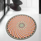 Orange and pink Moroccan carpet polyester flower rug non-slip backing rug for living room