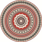 Classic red Southwest rug Polyester tribal rug washable rug for the bedroom