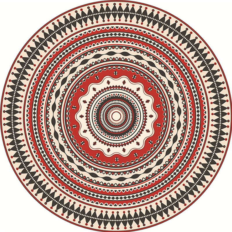 Classic red Southwest rug Polyester tribal rug washable rug for the bedroom