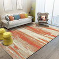 Simply modern rug in orange abstract paint print area rug polyester washable rug for bedroom