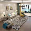 Brown Moroccan Carpet Polyester Floral Diamond Rectangular Pattern Area Rug for Home Decor