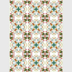 White Bedroom Rug Moroccan Geometric Flower Leaf Pattern Rug Polyester Non-Slip Rug