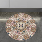 Retro Southwest Rug Brown Tribal Rug Synthetic Non-slip Backing Rug for Living Room