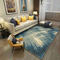 Contemporary abstract patterned rug blue polyester rug with non-slip backing washable rug for bedroom