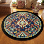 Blue and Black Americana Rug Polyester Southwestern Rug non-slip backing Rug for Bedroom