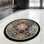 Blue and Black Americana Rug Polyester Southwestern Rug non-slip backing Rug for Bedroom