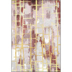 Pink Decorative Rug Modern Abstract Striped Pattern Rug Polyester Washable Rug