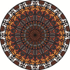 Moroccan Flower Carpet White and Red Polyester Carpet Non-Slip Backing Machine Washable Carpet for Bedroom