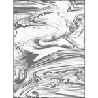 Gray and White Bedroom Rug Modern Abstract Sea Water Pattern Area Rug Polyester Washable Rug