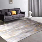 Modern living room rug in gray abstract color splash pattern rug polyester washable rug