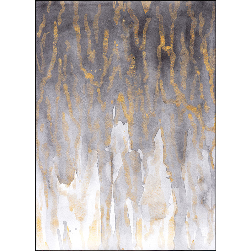 Modern living room rug in gray abstract color splash pattern rug polyester washable rug