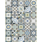Persian floral pattern print rug in white Moroccan rug polyester non-slip backing rug for bedroom