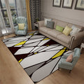 Gray and White Modern Rug Polyester Geometric Color Block Rug Washable Rectangular Rug for the Living Room