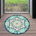 Vintage Southwestern Carpet Blue and Green Americana Carpet Synthetic Non-slip Back Carpet for Bedroom