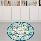 Vintage Southwestern Carpet Blue and Green Americana Carpet Synthetic Non-slip Back Carpet for Bedroom