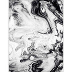 Black and White Bedroom Rug Modern Abstract Bubbles Ink Painting Pattern Carpet Polyester Washable Rug
