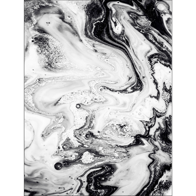 Black and White Bedroom Rug Modern Abstract Bubbles Ink Painting Pattern Carpet Polyester Washable Rug