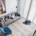 Gray Bedroom Rug Modern Abstract Stripe Pattern Rug Polyester Washable Rug