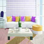 Pink and White Simple Rug Polyester Color Block Geometric Rug Washable Non-Slip Underlay Rectangular Rug for Bedroom