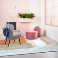 Orange Bedroom Rug Modern Abstract Oil Painting Pattern Rug Polyester Washable Rug