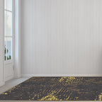 Modern living room rug in black and white with abstract stripe cross pattern rug polyester washable rug