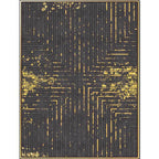 Modern living room rug in black and white with abstract stripe cross pattern rug polyester washable rug