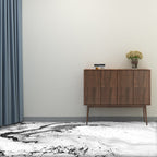 Modern bedroom rug in white abstract splash pattern rug polyester washable rug