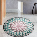 Red and green Moroccan carpet polyester flower carpet non-slip back carpet for living room
