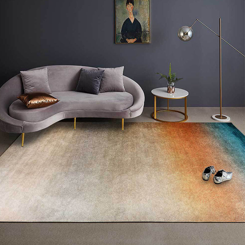 Modern living room rug in brown abstract ombre pattern rug polyester washable rug for the area
