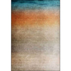 Modern living room rug in brown abstract ombre pattern rug polyester washable rug for the area