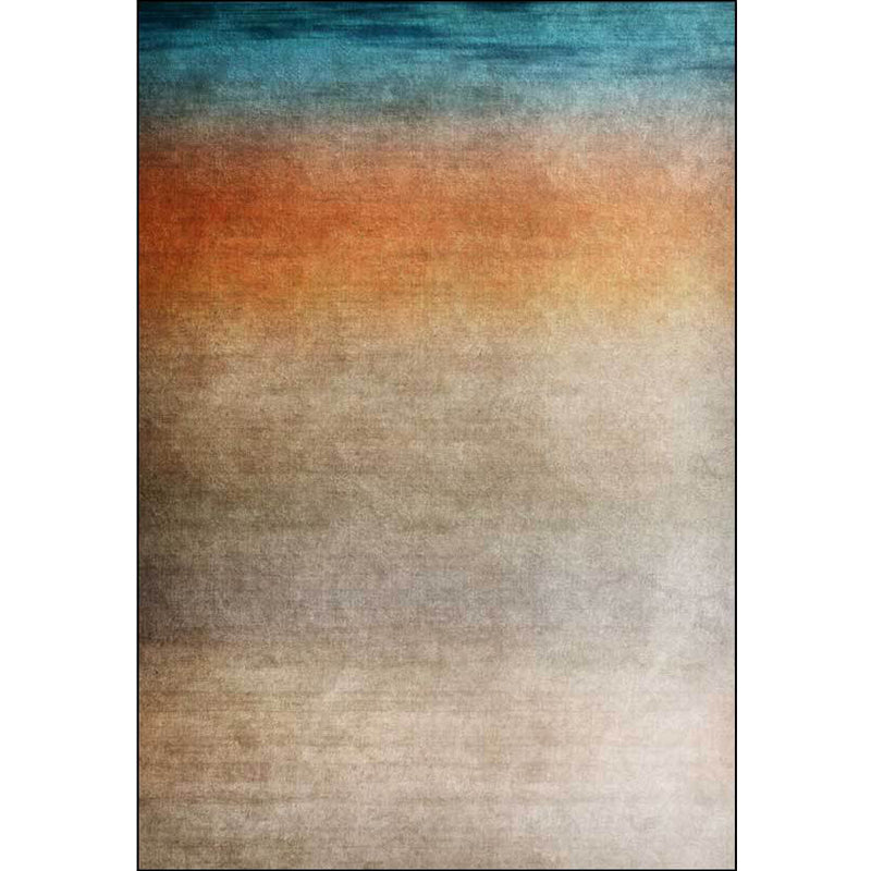 Modern living room rug in brown abstract ombre pattern rug polyester washable rug for the area