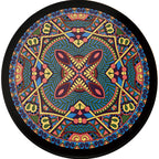 Southwest Tribal Carpet Red and Black Polyester Rug with Non-Slip Back Area Rug for Bedroom