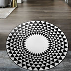 Moroccan floral geometric rug black and white polyester rug non-slip backing area rug for bedroom