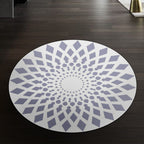 Moroccan floral geometric rug black and white polyester rug non-slip backing area rug for bedroom